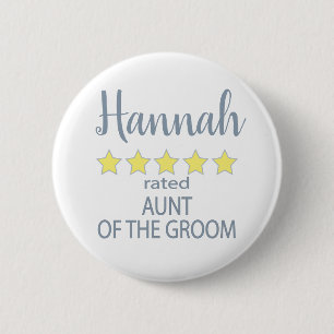Bridal & Wedding Party 5 Sterne Tante Groom Button