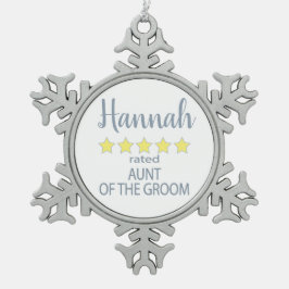 Bridal & Wedding Party 5 Sterne Tante Groom Schneeflocken Zinn-Ornament