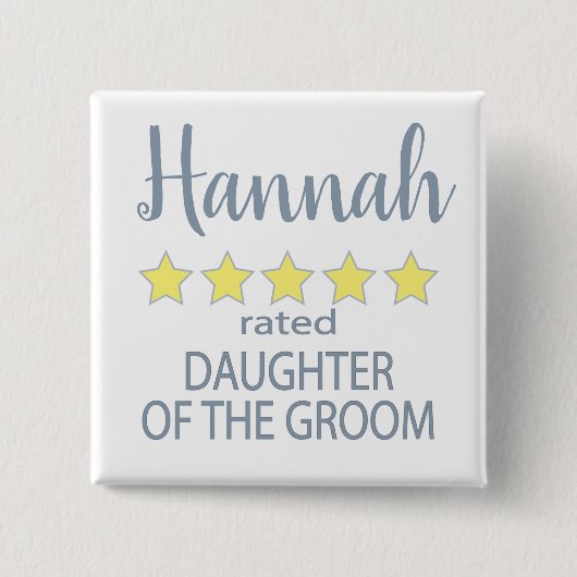 Bridal & Wedding Party 5 Sterne Tochter Button (Vorderseite)