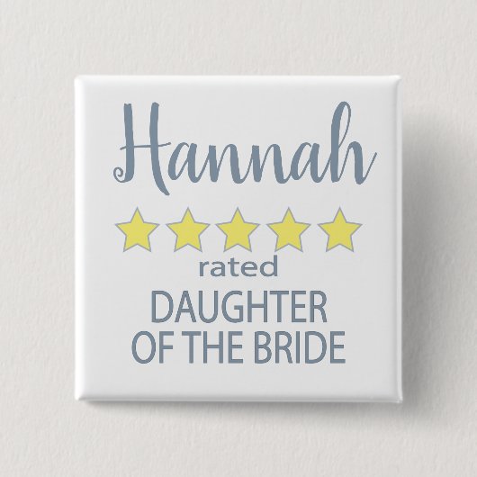 Bridal & Wedding Party 5 Sterne Tochter von Bride Button (Vorderseite)