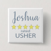 Bridal & Wedding Party 5 Sterne Usher Button (Vorderseite)