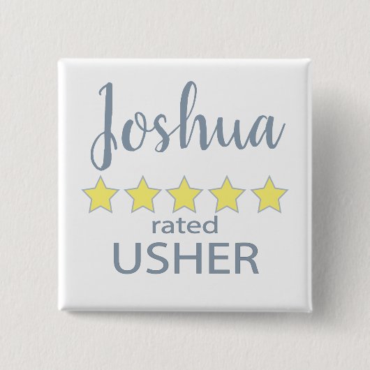 Bridal & Wedding Party 5 Sterne Usher Button (Vorderseite)