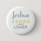 Bridal & Wedding Party 5 Sterne Usher Button (Vorderseite)