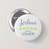 Bridal & Wedding Party 5 Sterne Usher Button (Vorne & Hinten)