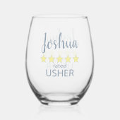 Bridal & Wedding Party 5 Sterne Usher Weinglas Ohne Stiel (Rückseite)