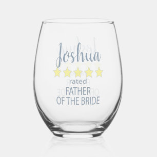 Bridal & Wedding Party 5 Sterne Vater von Bride Weinglas Ohne Stiel