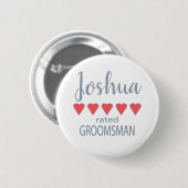 Bridal & Wedding Party 5 Trauzeuge Button (Vorne & Hinten)