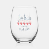 Bridal & Wedding Party 5 Trauzeuge Weinglas Ohne Stiel (Rückseite)