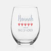 Bridal & Wedding Party 5 Trauzeugin Herz Weinglas Ohne Stiel (Rückseite)