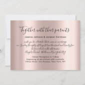 Bridal Wedding Red Gold Rose Blume Elegant Einladung (Rückseite)