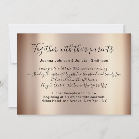 Bridal Wedding Rose Blue Silver Lights Blume Einladung (Rückseite)