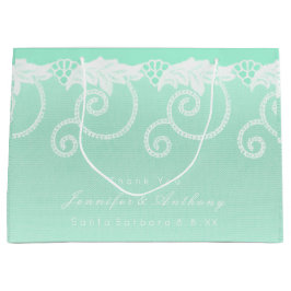 Bridal Wedding Tiffany Mint Green Royal Lace Große Geschenktüte