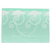 Bridal Wedding Tiffany Mint Green Royal Lace Große Geschenktüte (Rückseite)