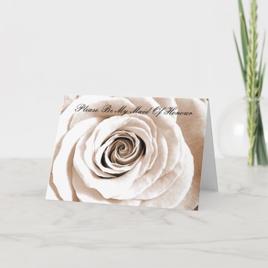 Bridal white Bitte sei meine Trauzeugin Einladung (Vorderseite)