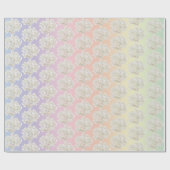 Bridal White Hydrangeas on Soft Rainbow Geschenkpapier (Flach)