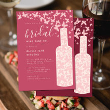 Bridal Wine Party Bordeaux Pink Butterflies Boho