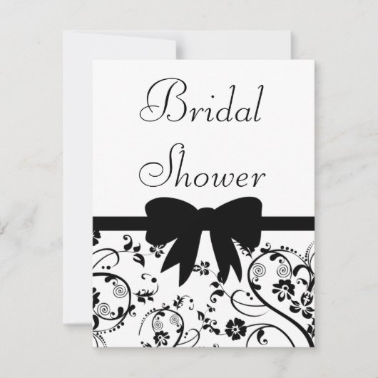 Bridal Wirbel Dusche Einladung Black (Vorderseite)