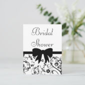Bridal Wirbel Dusche Einladung Black (Stehend Vorderseite)