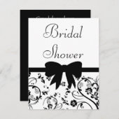 Bridal Wirbel Dusche Einladung Black (Vorne/Hinten)