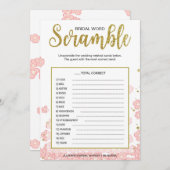 Bridal Word Scramble Game | Rosa und goldener Glit (Vorne/Hinten)