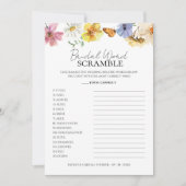 Bridal Word Scramble Wildblume Boho Game Card Einladung (Vorderseite)