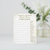 Bridal Word Search | Gold Confetti Einladungspostkarte (Stehend Vorderseite)