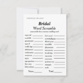 Bridal Wort Ramming Brautparty Spielkarte Einladung (Vorderseite)