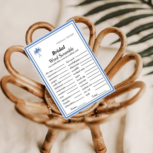 Bridal Wort Ramming Brautparty Spielkarte Einladung