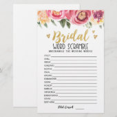 Bridal Wort Rammspiel mit Antworten (Vorne/Hinten)
