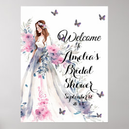 Bridal zu sein elegantes weißes Kleid Bridal Willk Poster