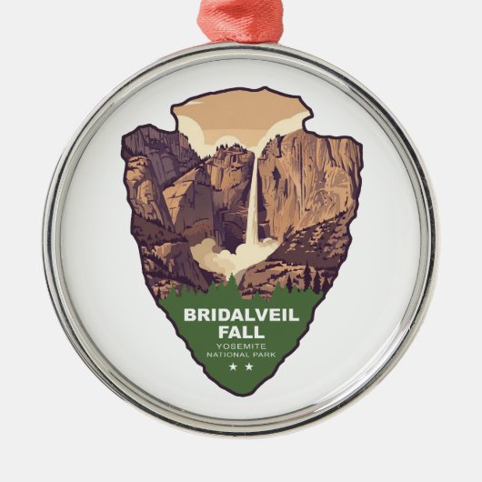 Bridalveil Fall Yosemite National Park Arrowhead Ornament Aus Metall (Vorne)