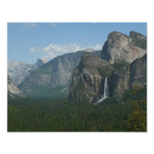 Bridalveil Falls und Halb Dome bei Yosemite Fotodruck