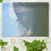 Bridalveil Falls und Halb Dome bei Yosemite Geschirrtuch (Gefaltet)