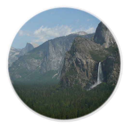 Bridalveil Falls und Halb Dome bei Yosemite Keramikknauf (Vorderseite)