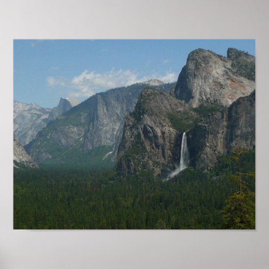 Bridalveil Falls und Halb Dome bei Yosemite Poster (Vorne)