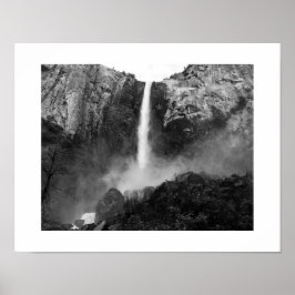 Bridalveil Falls Wasserfall Schwarzes Foto Poster