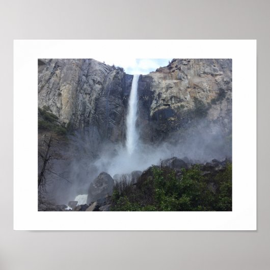 Bridalveil Falls Waterfall Blaue Farbfotografie Poster (Vorne)