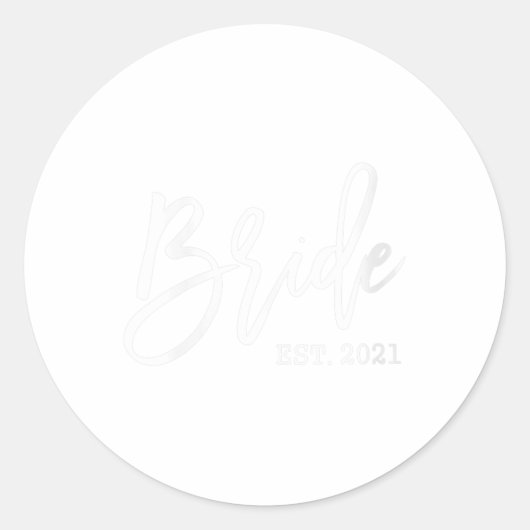 Bride 2021 Bride Est 2021 Braut und Baum Runder Aufkleber (Vorderseite)