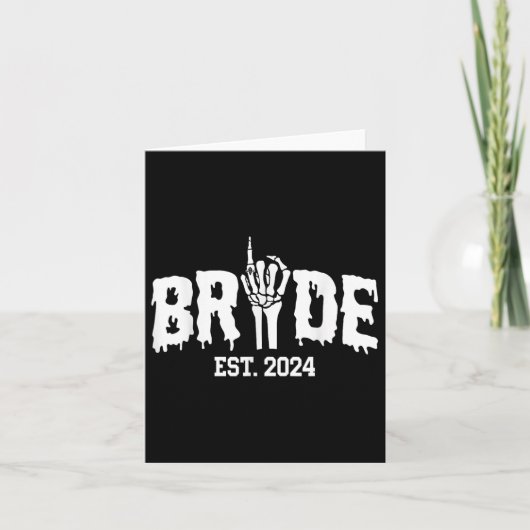 Bride 2024 Skeleton Hand Halloween Paare Karte (Vorderseite)