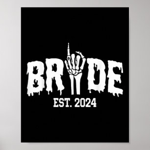Bride 2024 Skeleton Hand Halloween Paare Poster