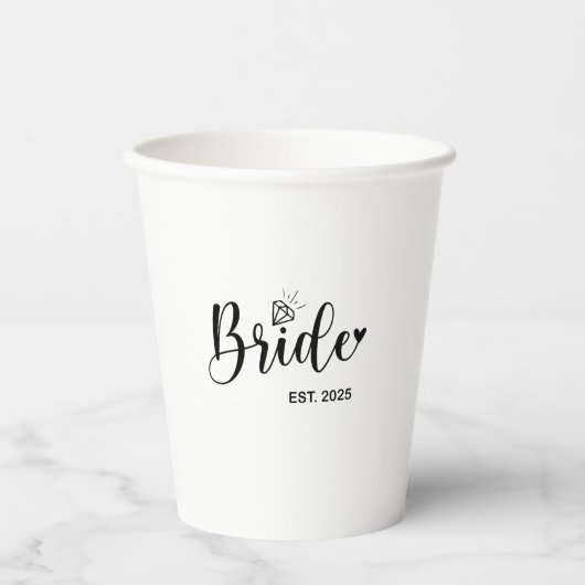 Bride 2025 Frühjahrsheirat Pappbecher (Vorderseite)