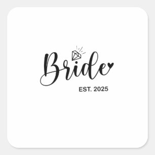 Bride 2025 Frühjahrsheirat Quadratischer Aufkleber