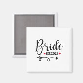 Bride 2025 Wedding Matching Mrs. Est 2025 Verheira Magnet (Vorderseite/Rückseite)