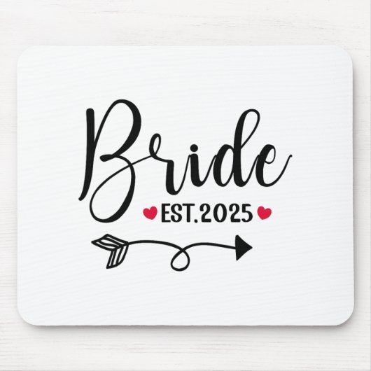 Bride 2025 Wedding Matching Mrs. Est 2025 Verheira Mousepad (Vorne)