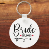 Bride 2025 Wedding Matching Mrs. Est 2025 Verheira Schlüsselanhänger (Vorderseite)