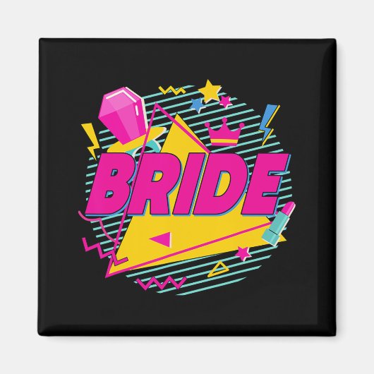 Bride 90er Bach Crew Squad Retro Bachelorette Matc Magnet (Vorne)