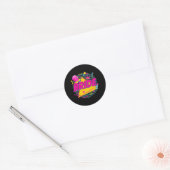 Bride 90er Bach Crew Squad Retro Bachelorette Matc Runder Aufkleber (Umschlag)