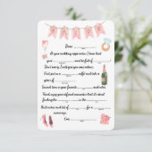 Bride Advice Libs White Begleitkarte (Stehend Vorderseite)