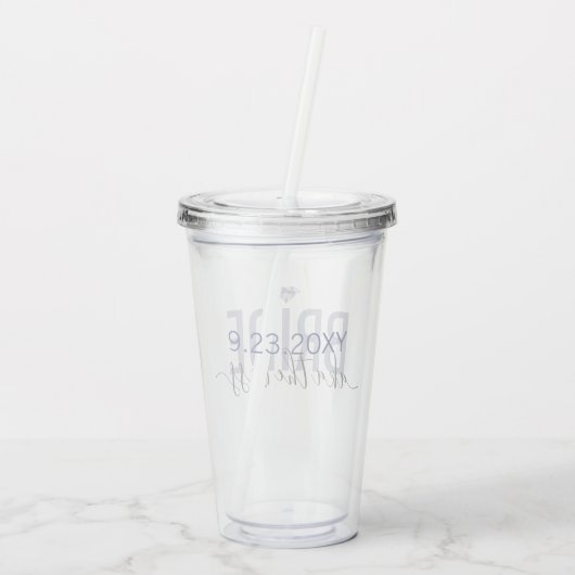 Bride AKA The Boss Funny Matching Brautparty Acryltrinkbecher (Rückseite)