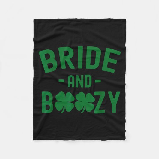 Bride And Boozy Irish St Patrick's Day Funny Shamr Fleecedecke (Vorderseite)